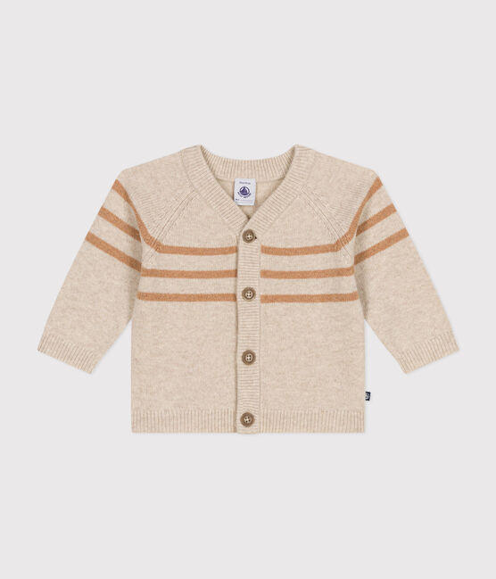 Cardigan in maglia con lana beige AVALANCHE/ CUIVRE