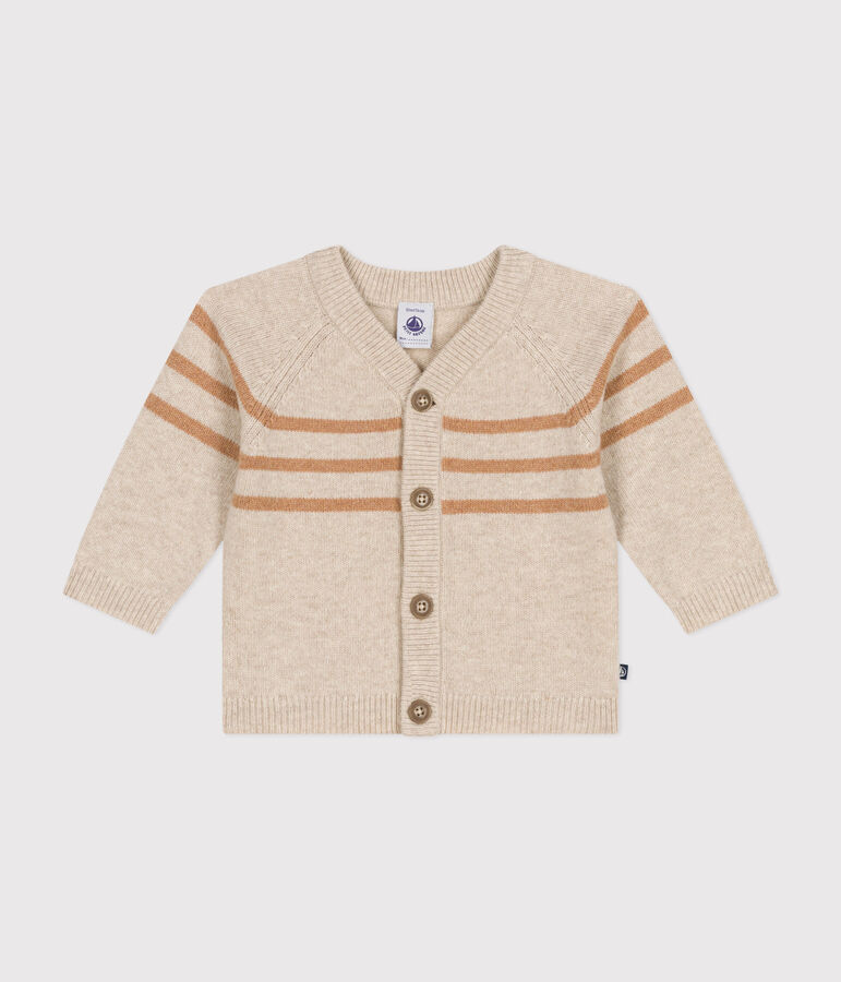 Cardigan in maglia con lana beige AVALANCHE/ CUIVRE