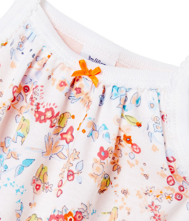 Body robe b&eacute;b&eacute; fille &agrave; bretelles bianco/rosa/multicolore
