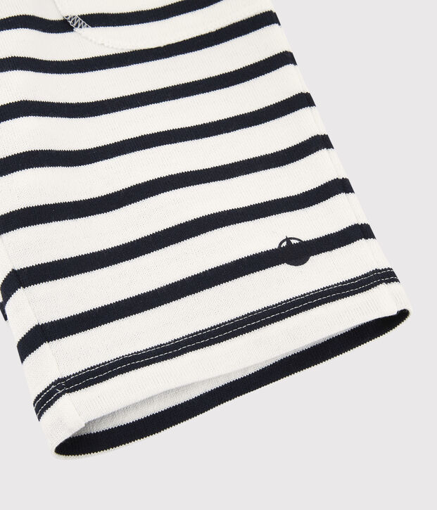 Bermuda in cotone bambino bianco/blu