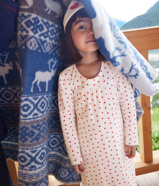 Camicia da notte e coroncina bambina in ciniglia bianco MARSHMALLOW/rosso TERKUIT