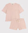 Pigiama donna corto in cotone rosa SALINE