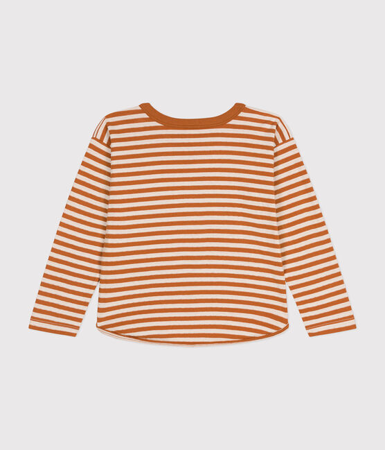 T-shirt maniche lunghe rigata in tubique bambino ECUREUIL/ AVALANCHE