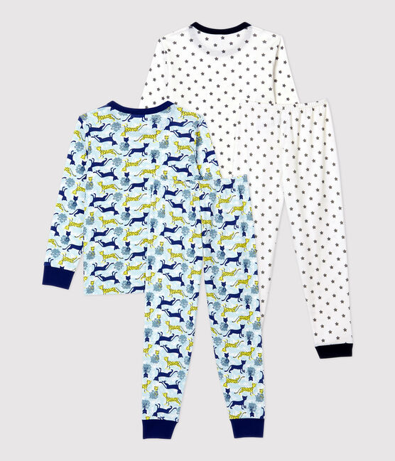 Confezione da 2 pigiami bambino fantasia a stelle e pantere in cotone variante 1