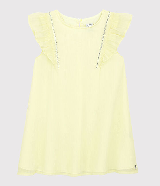 Abito da cerimonia in crêpe bambina giallo CITRONEL