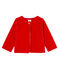Cardigan bebè femmina in maglia di velluto rosso TERKUIT