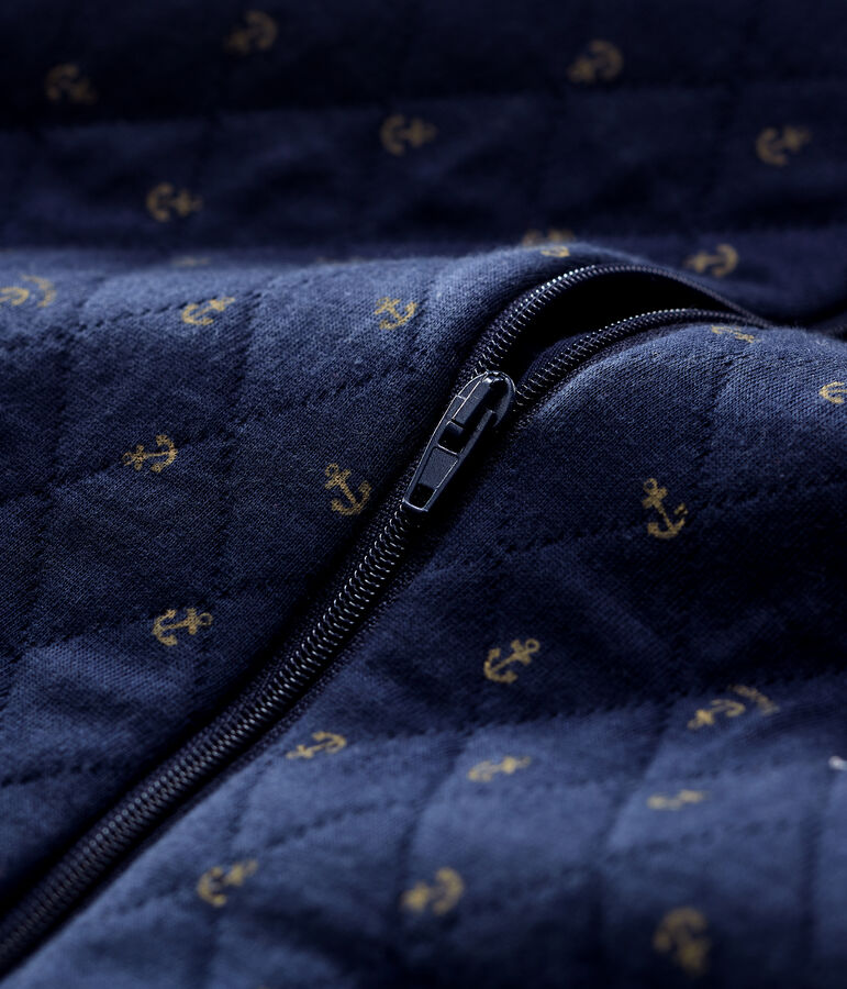 Tutina con cappuccio beb&egrave;. blu/beige