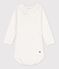 Body in cotone a manica lunga con colletto bianco MARSHMALLOW
