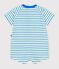 Tutina corta in cotone a righe neonato bianco/multicolore