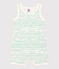 Tutina corta onde bebè in cotone bianco MARSHMALLOW/ VERT