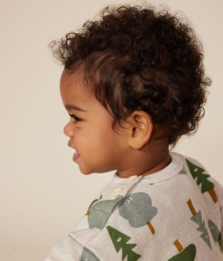 Maglia in tessuto felpato neonato beige/multicolore