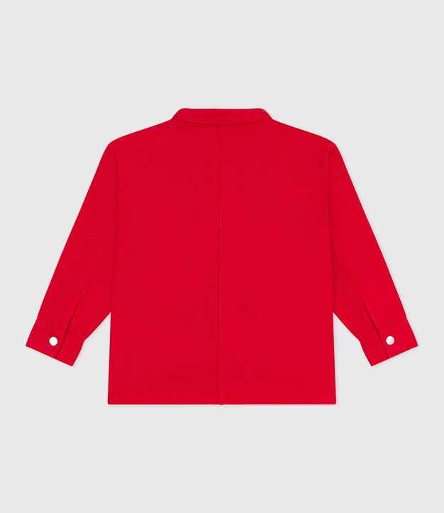 Giacca bambino in cotone tinta unita rosso