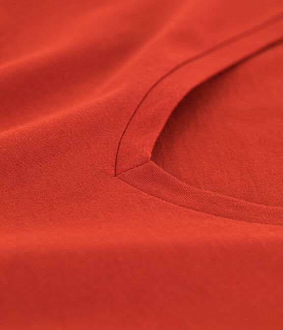 T-shirt LE DROIT in cotone con scollo a V Donna rosso HARISSA