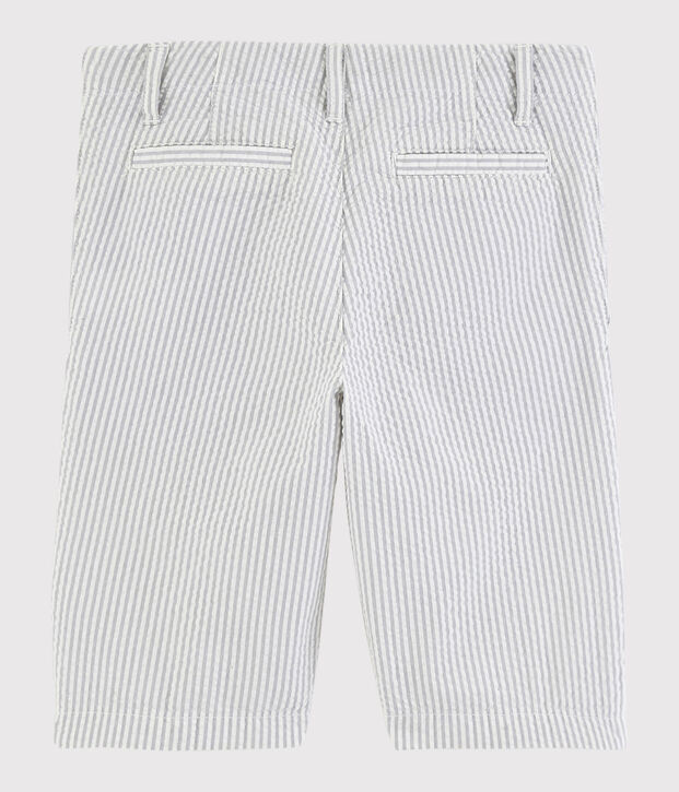 Bermuda in seersucker bambino grigio/bianco