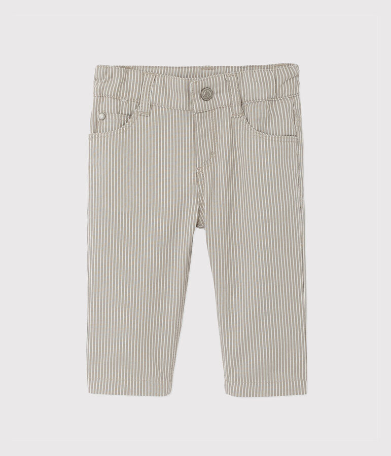 Pantaloni per beb&egrave; maschio a righe grigio/bianco