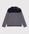 Pullover dallo spirito marinaro in misto lana e cotone a righe donna blu/bianco