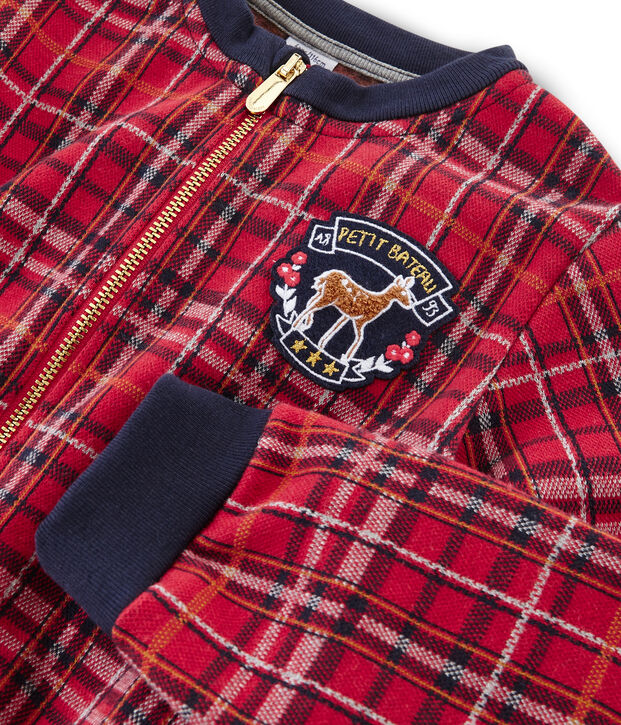Teddy in maglia tartan bambina rosso/multicolore