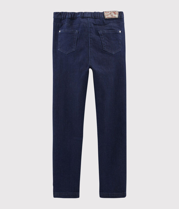 Pantaloni slim in denim bambina blu