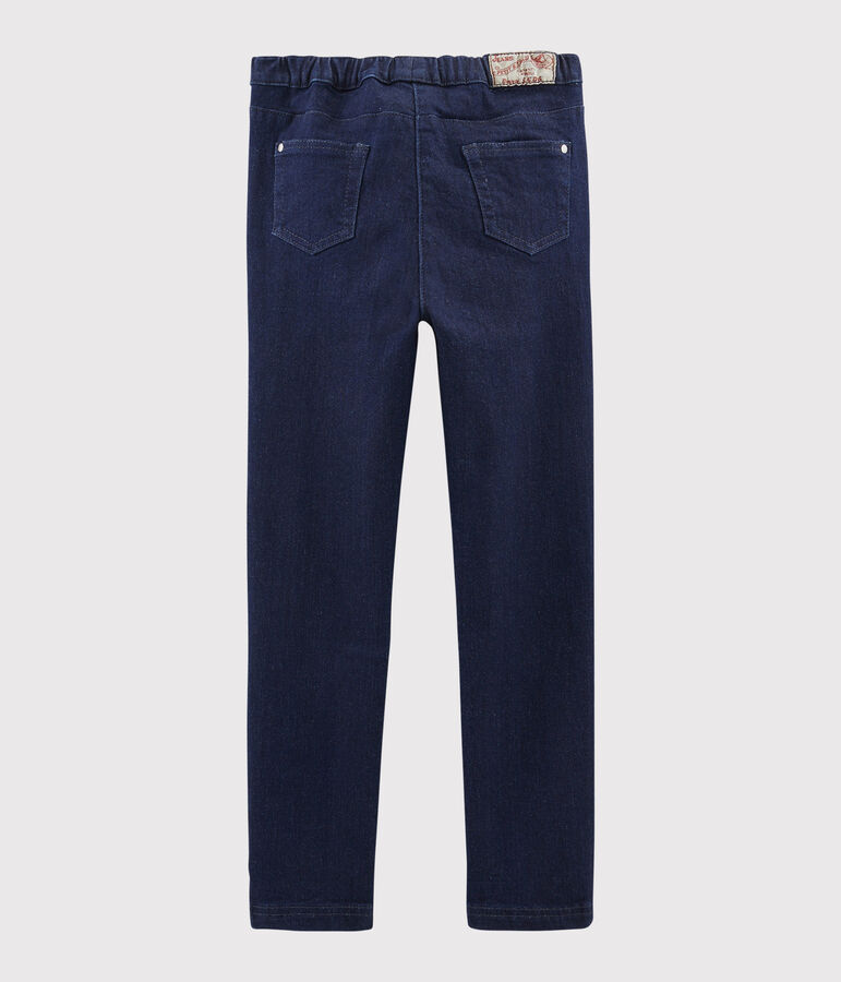 Pantaloni slim in denim bambina blu