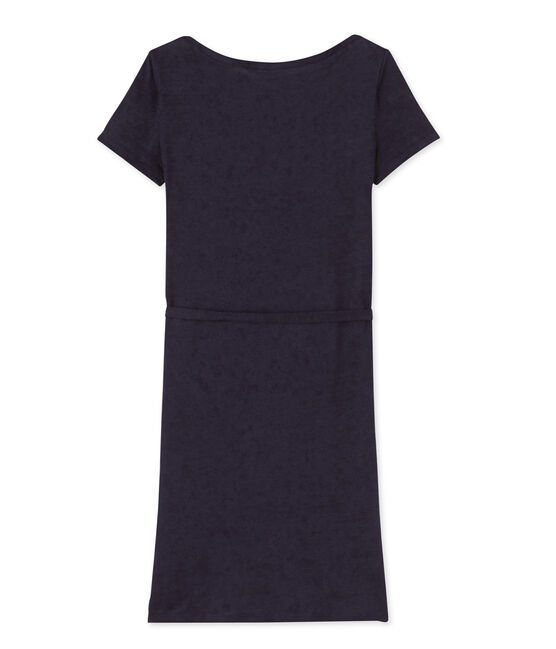 Abito donna in lino blu SMOKING