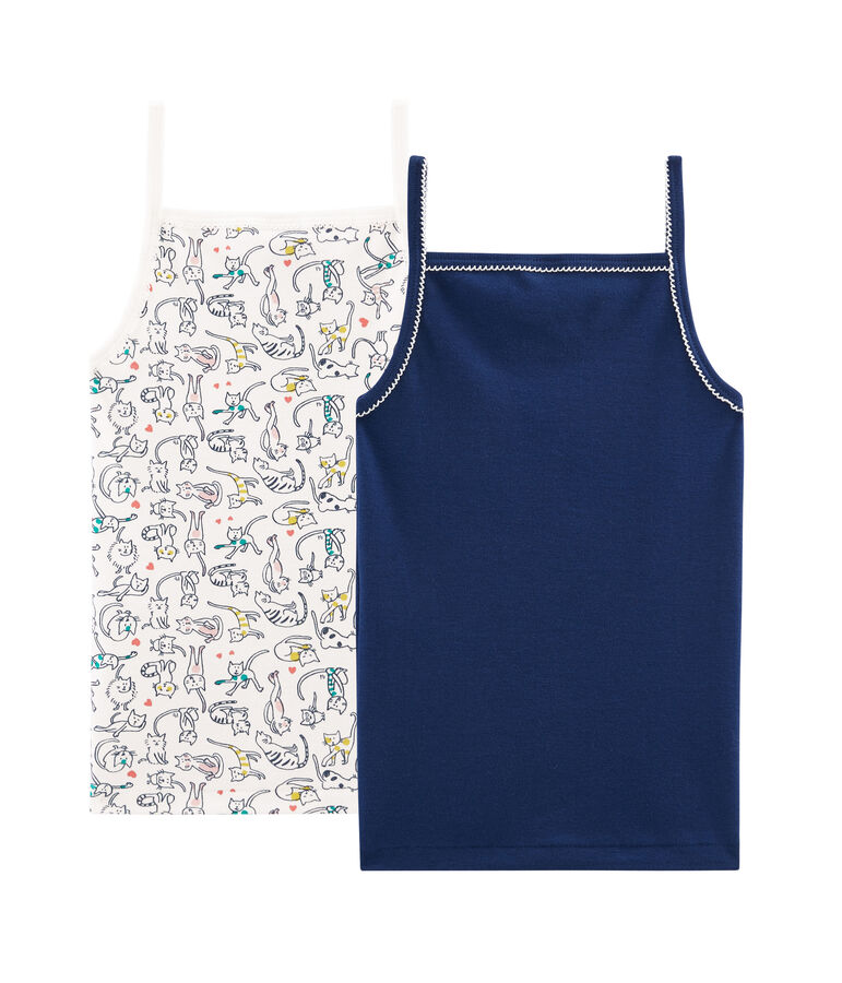 Duo canottiere con spalline bambina multicolore