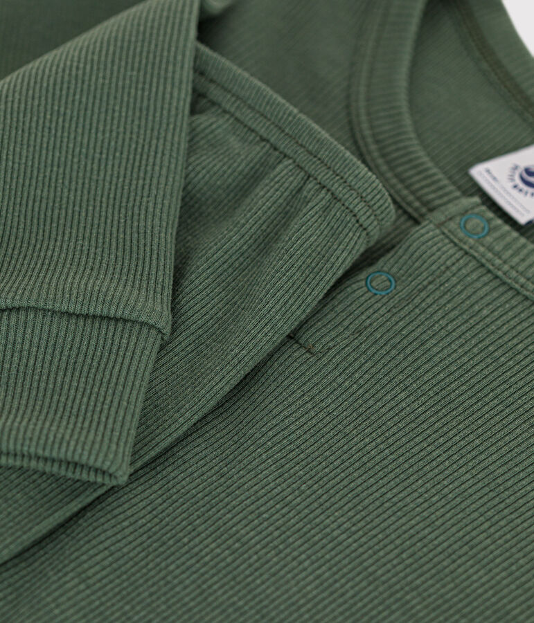 Pigiama tinta unita bambino unisex in cotone e Lyocell verde