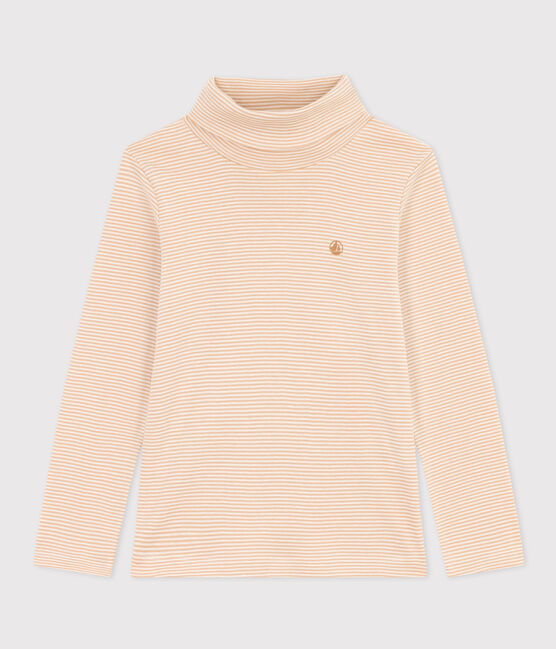 Dolcevita a righe in cotone bambino unisex TOURONE/ MARSHMALLOW