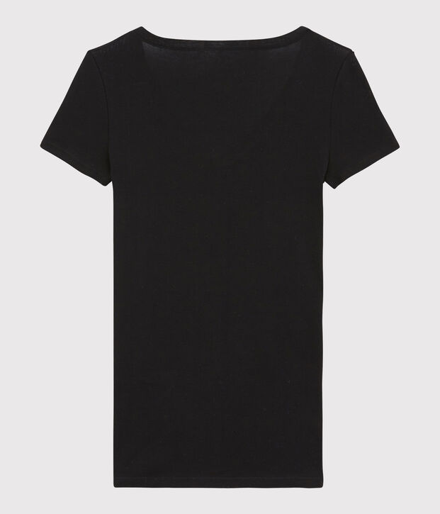 T-shirt a costine leggera Donna nero