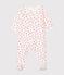 Bodyjama bebè femmina in tubique bianco MARSHMALLOW/rosa GROSEILLER