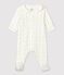 Tutina pigiama bebè in cotone biologico bianco MARSHMALLOW/bianco MULTICO