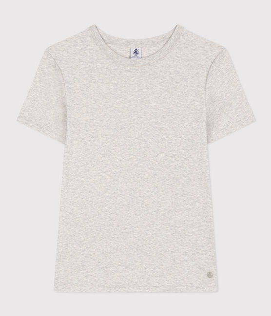 T-shirt L'ICONIQUE girocollo in cotone Donna grigio BELUGA CHINE