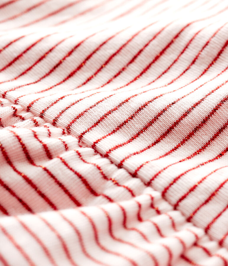 Blusa manica corta in tubique a righe beb&egrave; femmina rosa FLEUR/rosa COPPER