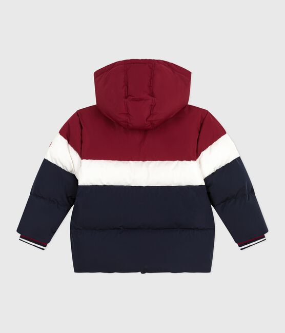 Piumino tinta unita color block bambino blu SMOKING/bianco MULTICO