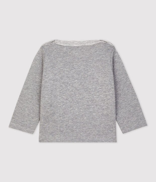 T-shirt a manica lunga beb&egrave; maschio a righe grigio