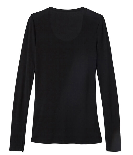 T-shirt a manica lunga con scollo rotondo donna nero NOIR