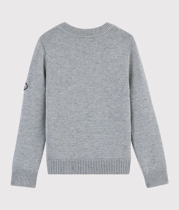 Pullover in lana e cotone bambino grigio