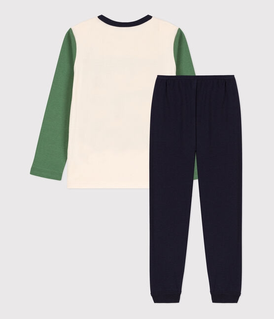Pigiama bambino unisex in cotone blu SMOKING/bianco MULTICO