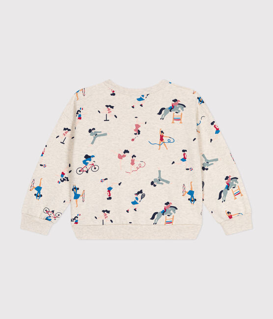 Maglia in tessuto felpato bambina beige MONTELIMAR/bianco MULTICO