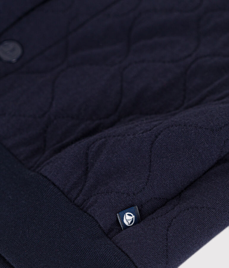 Cappotto teddy in tubique trapuntato beb&egrave; blu