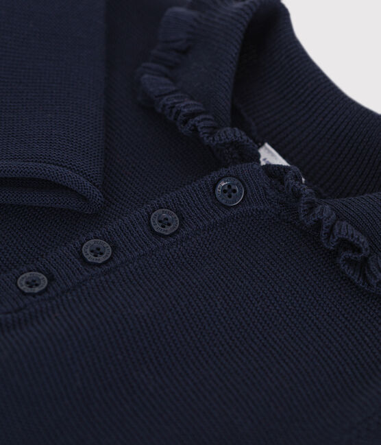 Abito a maniche lunghe in maglia bambina blu SMOKING