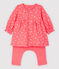 Body leggings ciliegie bebè in tubique in cotone biologico rosa PEACHY/rosa FLEUR