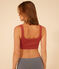 Bralette a tinta unita in cotone ed elastan donna marrone FAMEUX