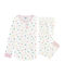 Pigiama bambina con vita alta in jersey double face bianco MARSHMALLOW/bianco MULTICO