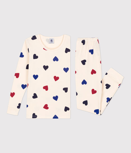 Pigiama snugfit cuore bambina cotone bianco AVALANCHE/ MULTICO