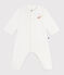 Pigiama senza piedini in cotone tinta unita neonato bianco MARSHMALLOW