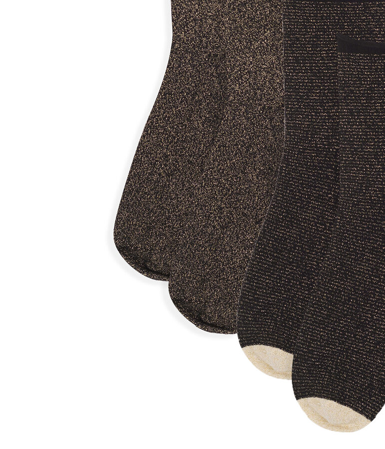 Lotto di calzini a met&agrave; polpaccio donna nero/giallo