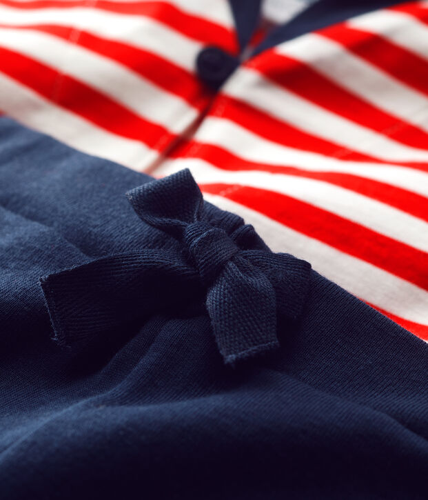 Completo due pezzi beb&egrave; dallo stile marin rosso/multicolore