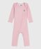 Body lungo in lana e cotone neonato rosa JOLI