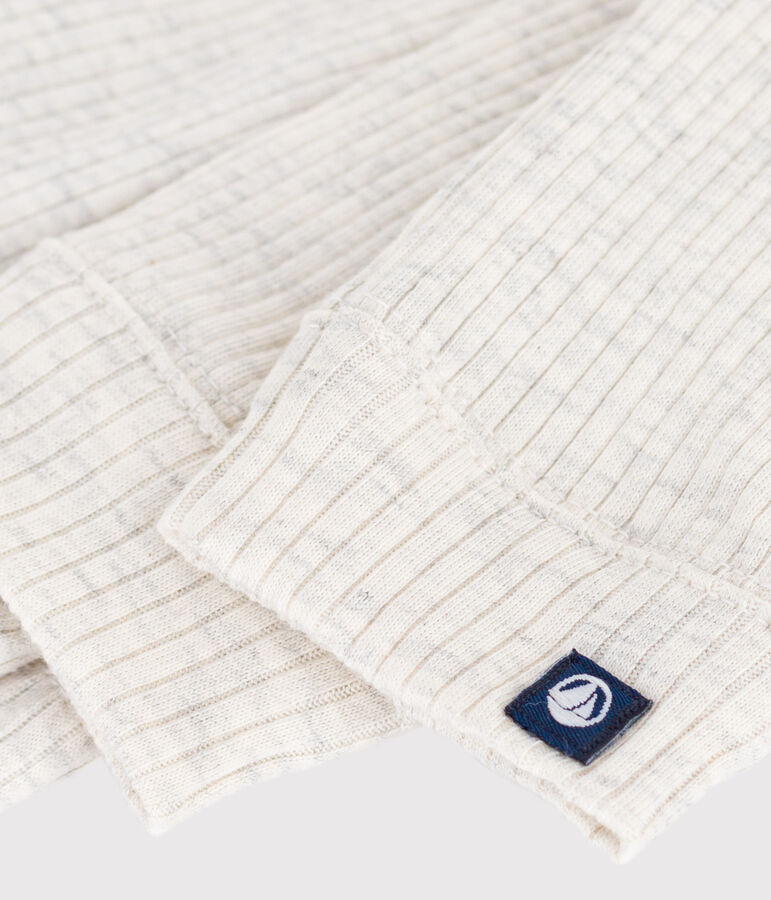 Leggings in cotone tinta unita neonato beige