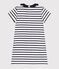 Abito a maniche corte in cotone bambina bianco MARSHMALLOW/blu SMOKING